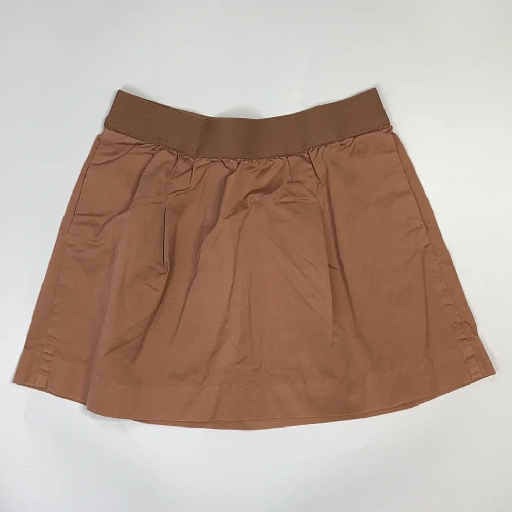 J.Crew Brown Pink Cotton Mini Skirt With Pockets Size 8